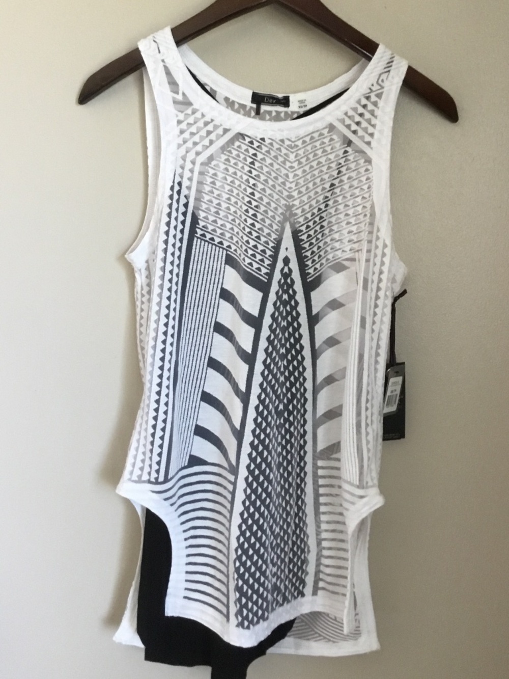 Dex 1963 White Tank with Black Racer Back Cami